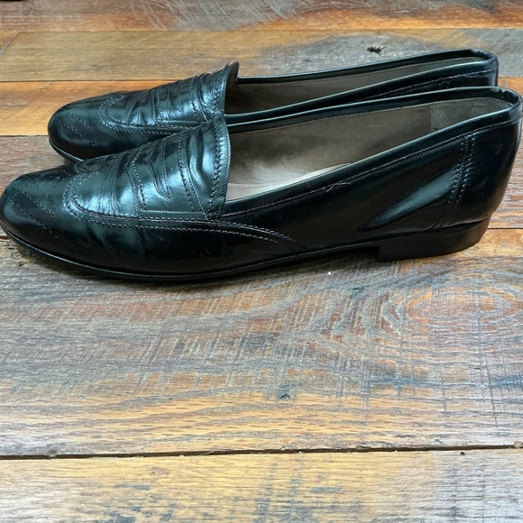 Bally Made in Italy Black Leather Wingtip Penny Loafers Men’s 11E - Picture 3 of 9